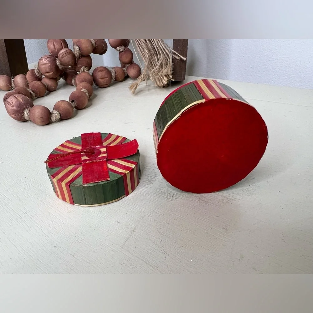Pier 1 Bamboo Christmas Present Ornament
